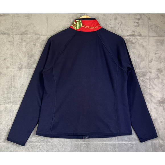 LRL Ralph Lauren Full Zip Jacket Large Blue Quilted Equestrian Pockets Horse Bit - Picture 5 of 9